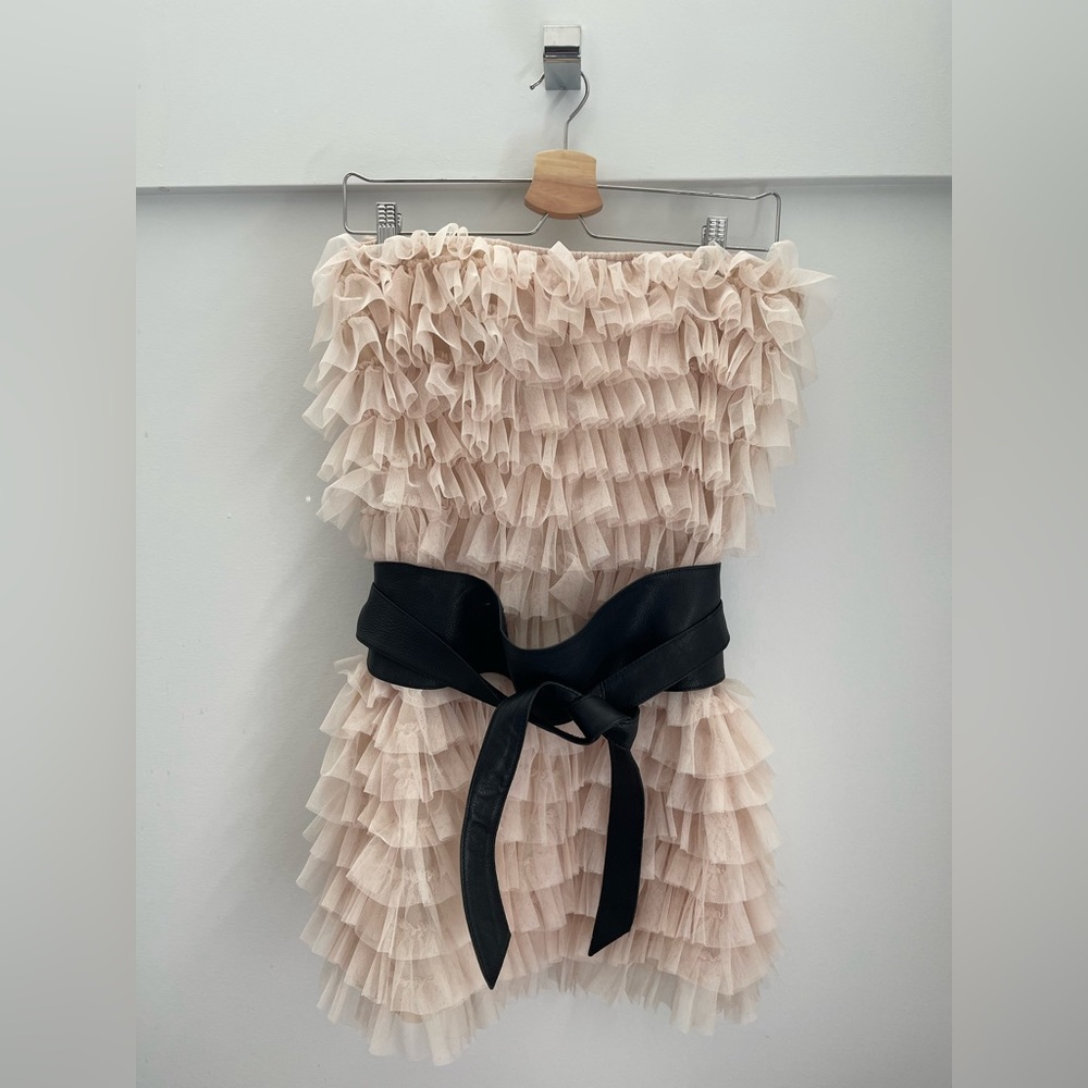 Haute Hippie blush Ruffle Mini dress in sz M